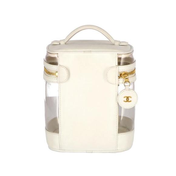 Chanel Cocomark Vanity Bag Pouch Clear Leather - Picture 1 of 8